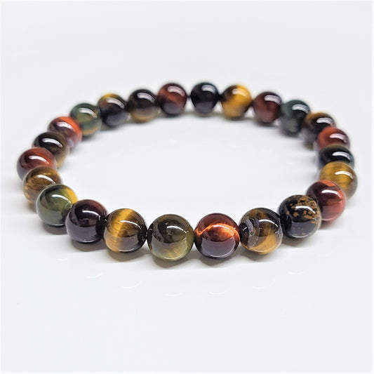 Tiger Eye Multi-Color Beaded Bracelets 8mm