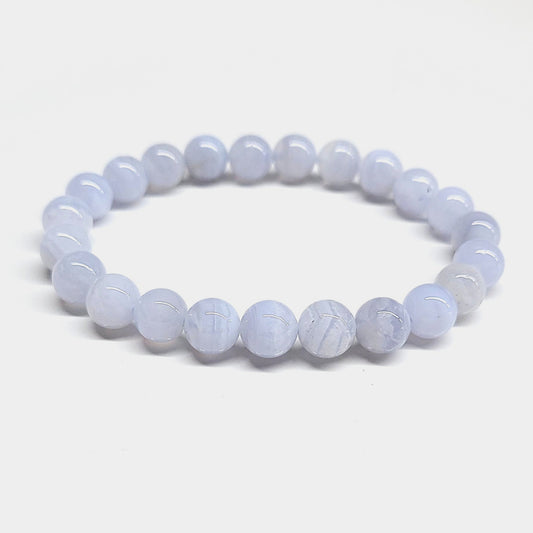 Blue Lace Agate Beaded Bracelets 8mm