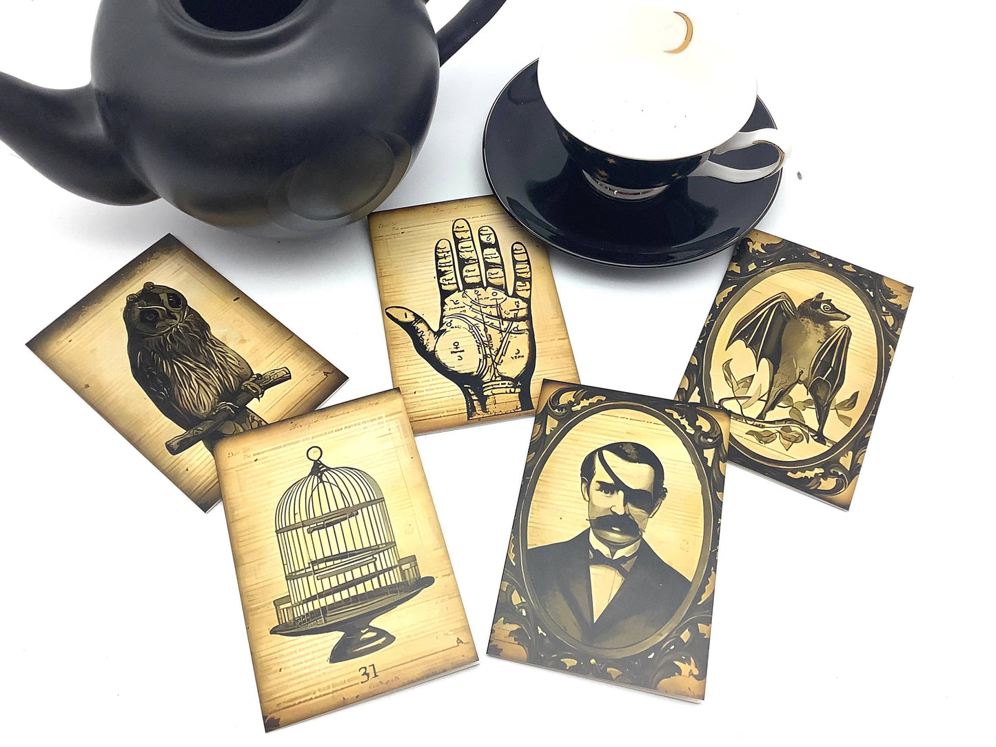 Tea and Halloween Horror Greeting Card Black Tea