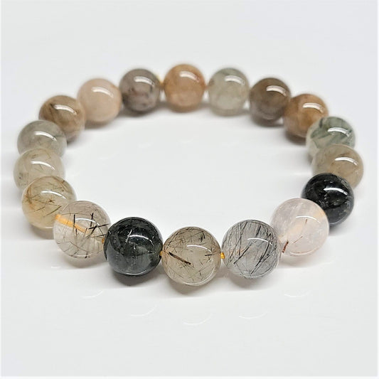 Rutilated Quartz Beaded Bracelet - 10mm