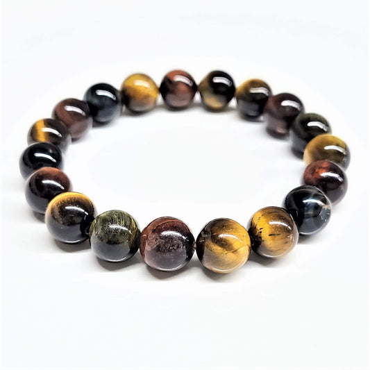 Tiger Eye Multi-Color Beaded Bracelets 10mm
