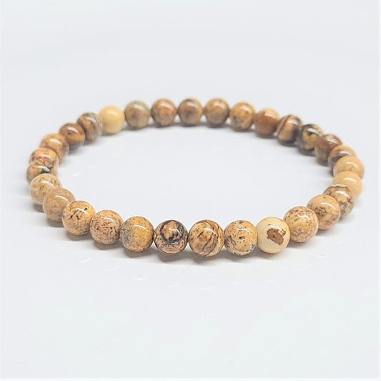 Picture Jasper Beaded Bracelets 6mm