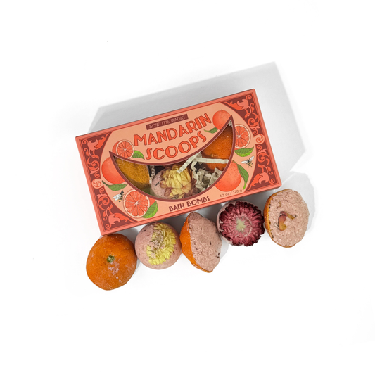 Mandarin Scoops Bath Bomb Gift Set made with Botanicals + Fruit