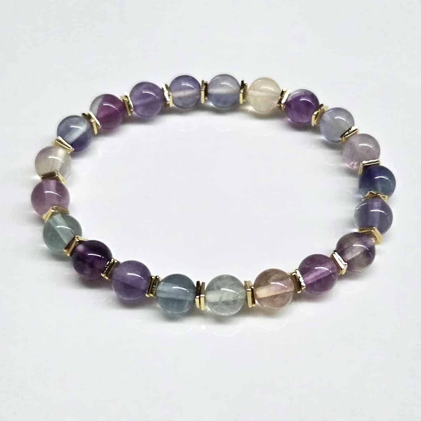 Rainbow Fluorite Beaded Bracelets 8mm