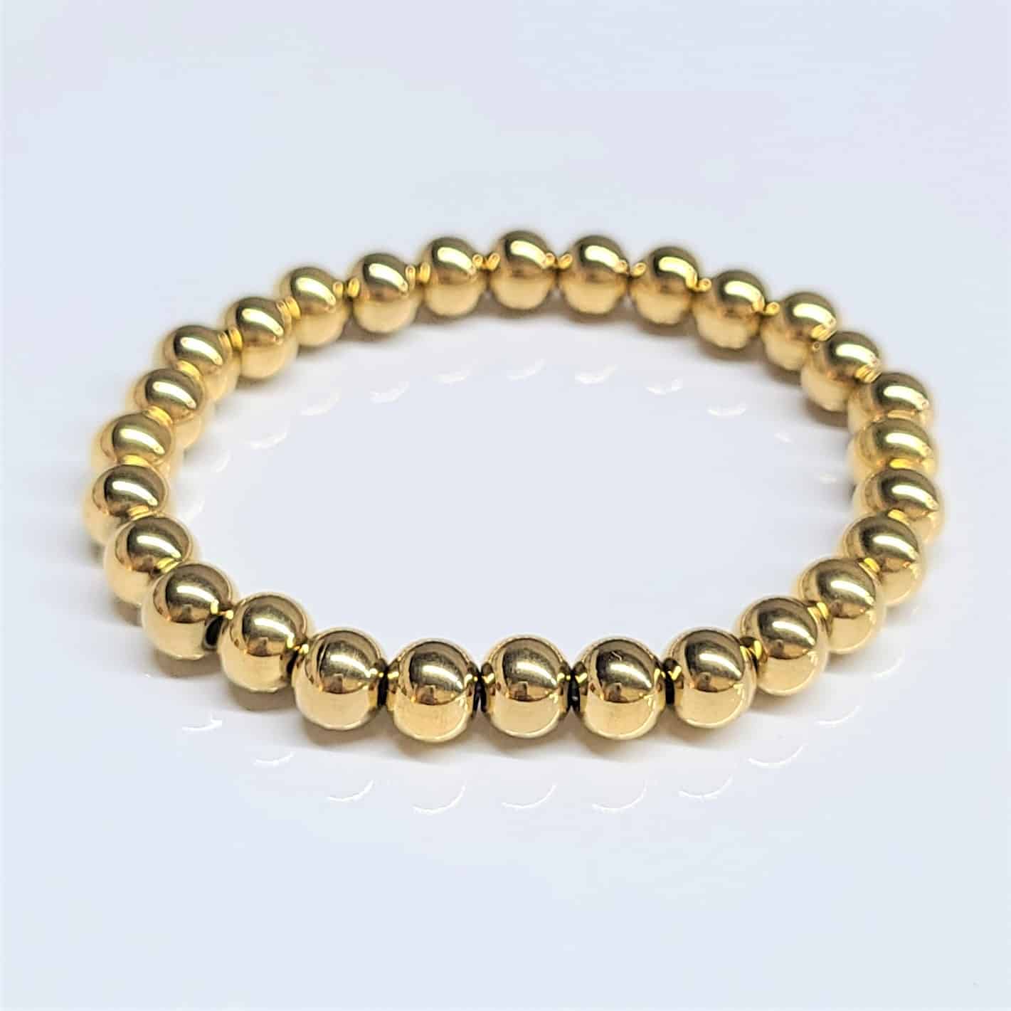 Stainless Steel Gold Beaded Bracelets 8mm
