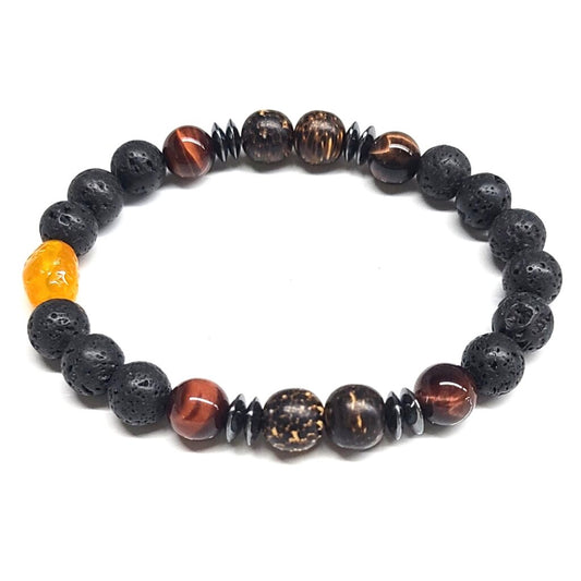 Red Tiger Eye Lava Sandalwood 8mm