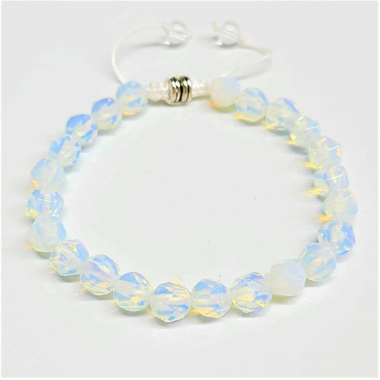 Opalite Faceted Adjustable Beaded Bracelet 8mm