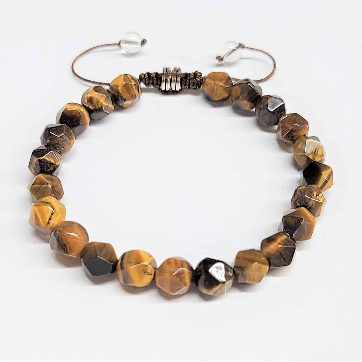 Tiger Eye Faceted Adjustable Beaded Bracelets 8mm