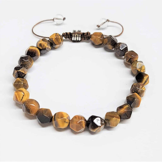 Tiger Eye Faceted Adjustable Beaded Bracelets 8mm