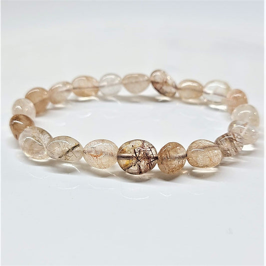 Rutilated Tumbled Beaded Bracelets