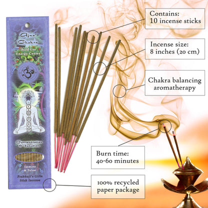 Incense Sticks Third Eye Chakra Ajna - Concentration and Intuition