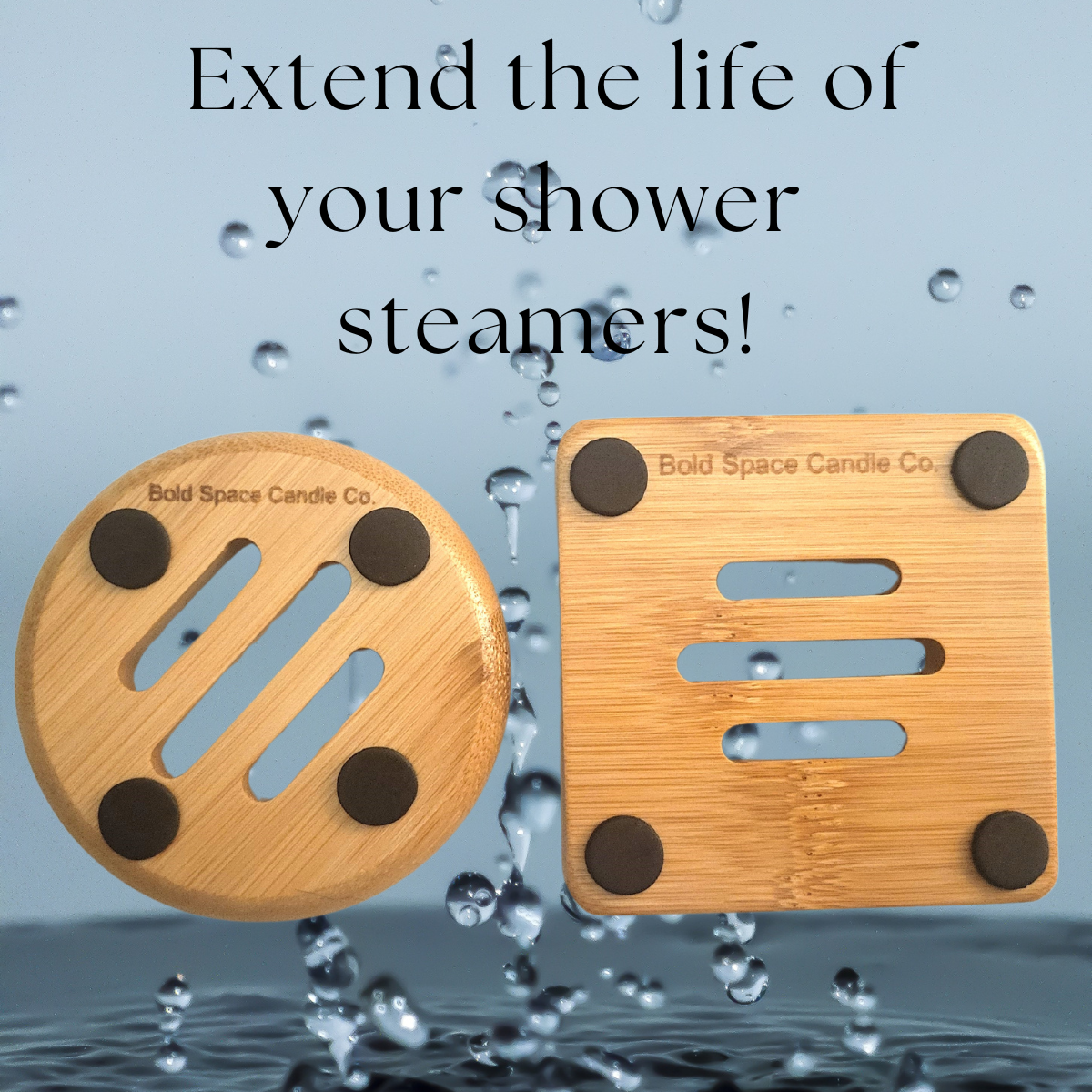 Bamboo Shower Steamer Tray - Easy Giftable Item : Square