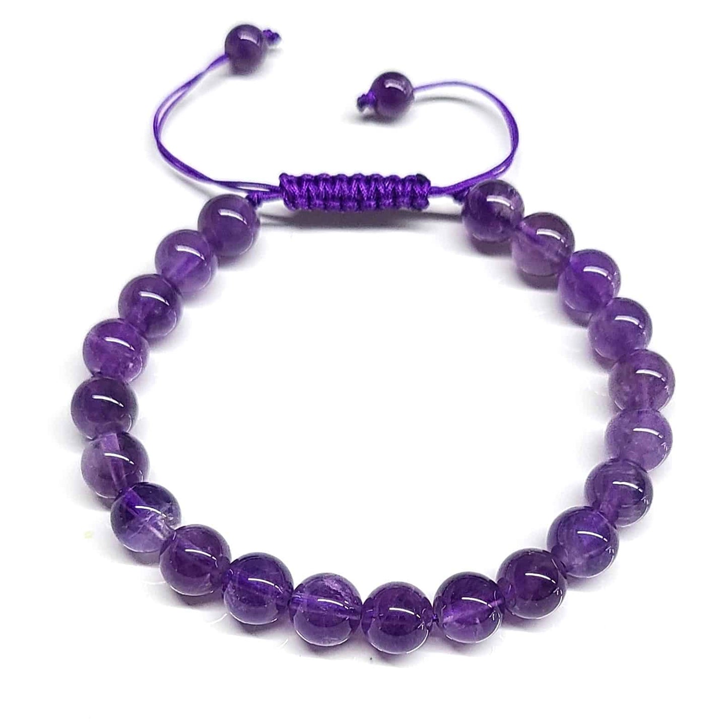 Amethyst Adjustable Beaded Bracelet 8mm