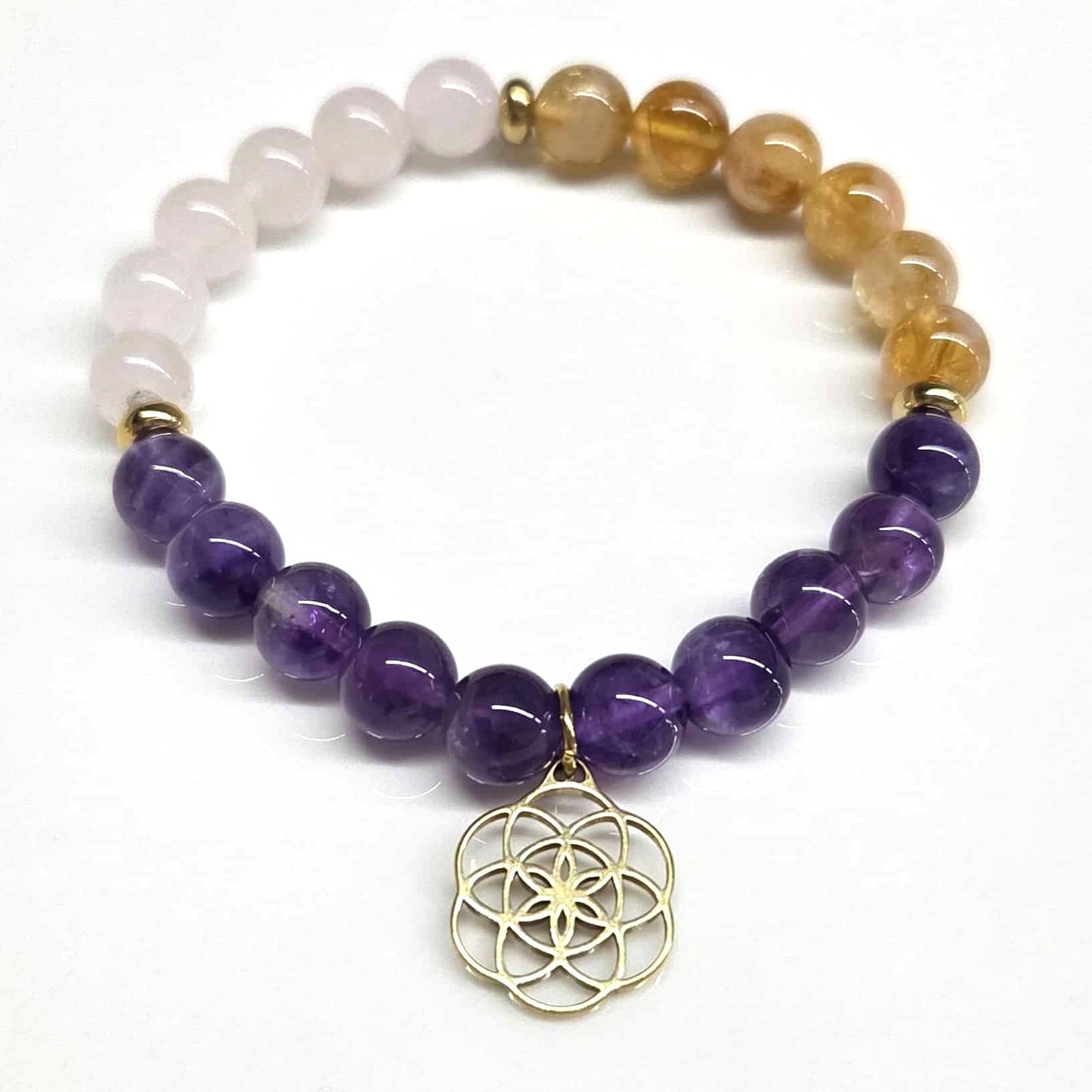 Amethyst Citrine Rose Quartz 8mm