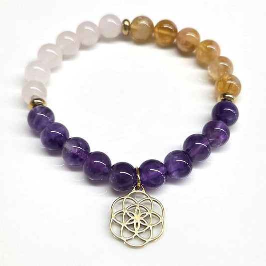 Amethyst Citrine Rose Quartz 8mm