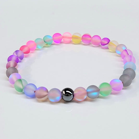 Mermaid Glass Matte Rainbow 6mm