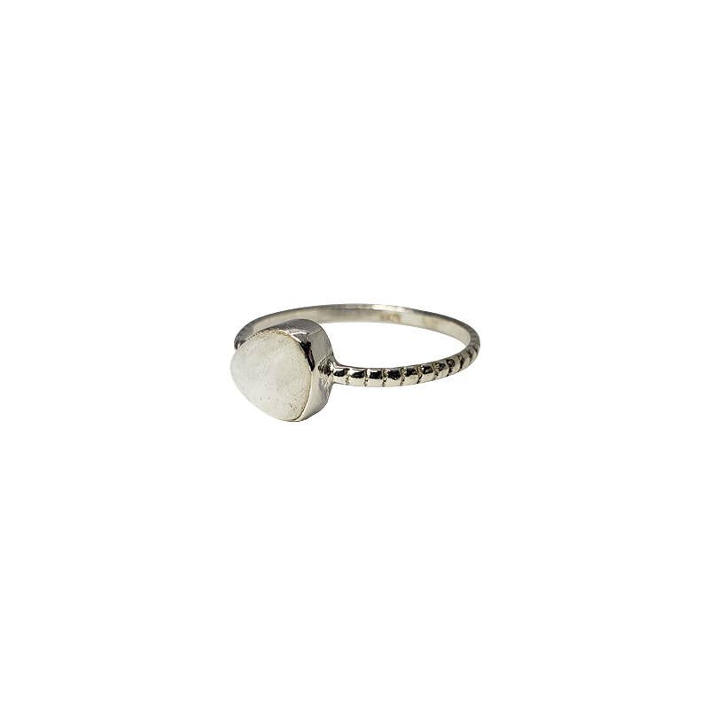 Moonstone Sterling Silver Ring (R-MS-4813-R): 8