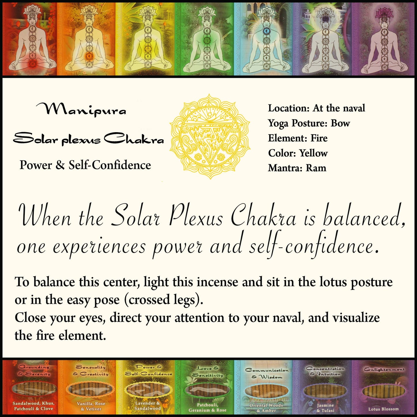 Incense Sticks Solar Plexus Chakra Manipura - Power and Self-confidence