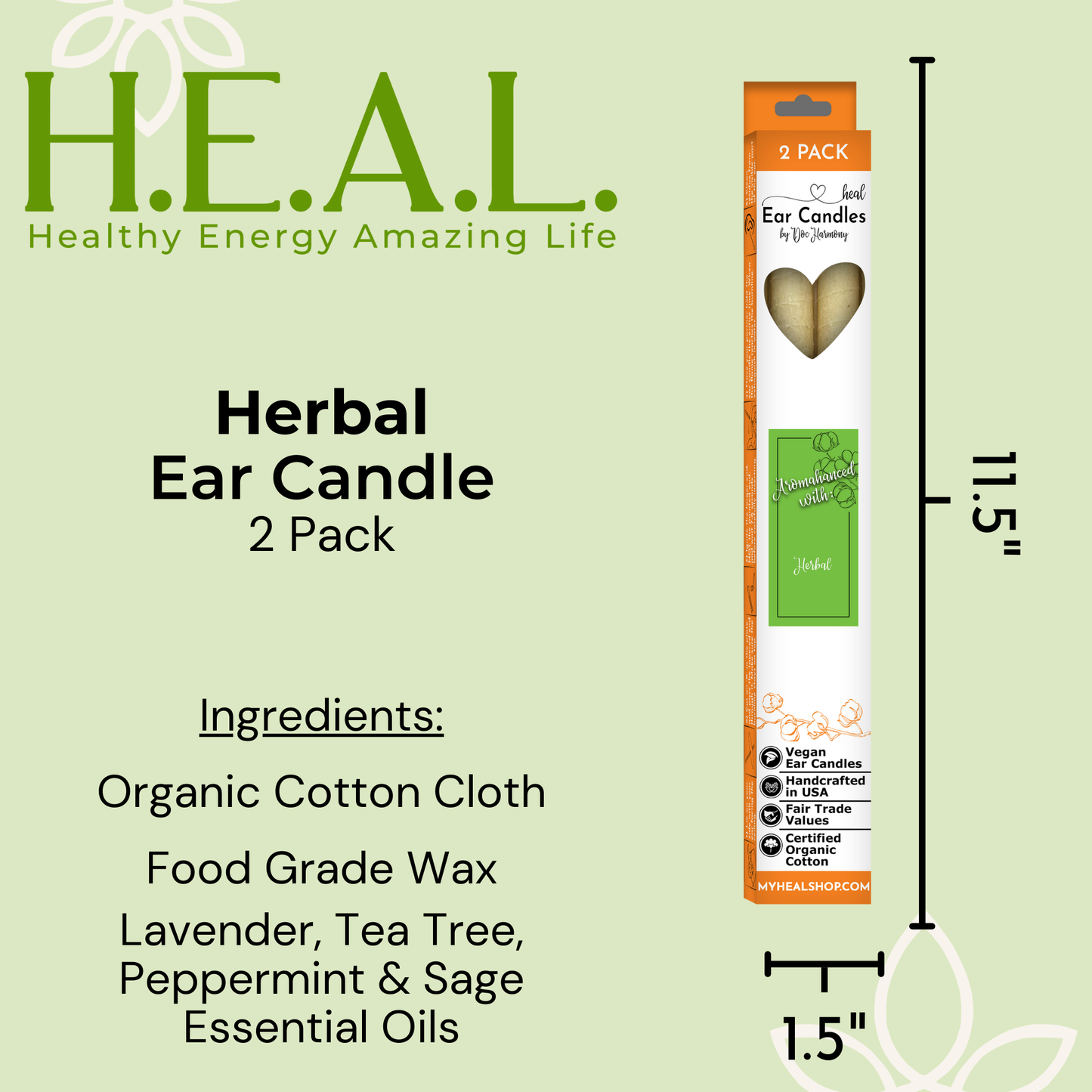 Herbal Ear Candles by Doc Harmony: 2-Pack