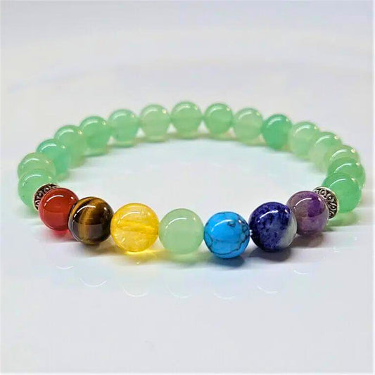 Chakra with Green Aventurine Beaded Bracelets 8mm