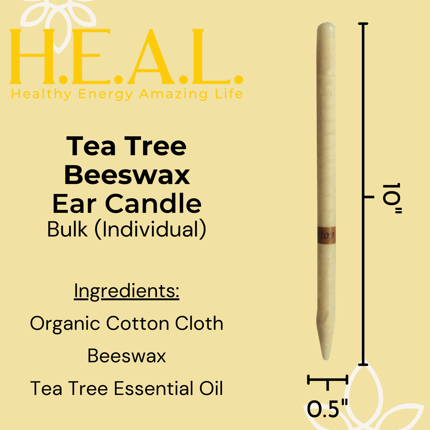 Tea Tree Beeswax Ear Candles by Doc Harmony: 2-Pack