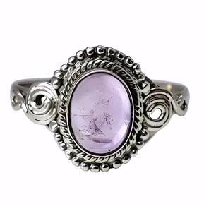 Amethyst Stone Sterling Silver Ring: 8