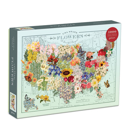 Wendy Gold USA State Flowers 1000 Piece Puzzle by Galison