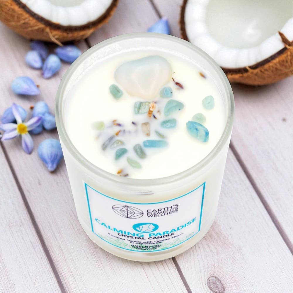 Calming Paradise Crystal Candle