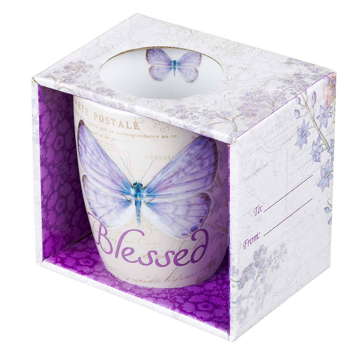 Mug Purple Butterfly Blessed Jer. 17:7