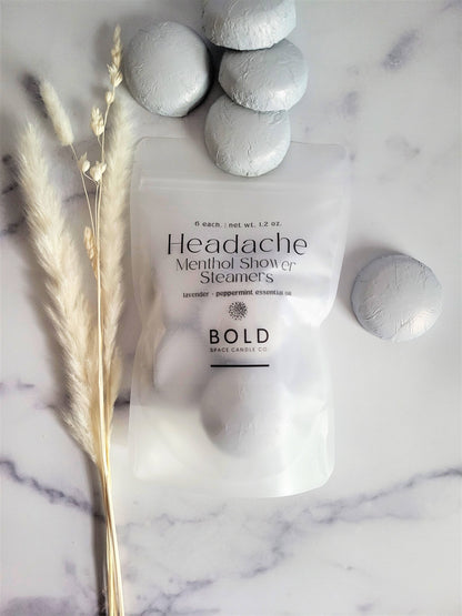 Headache Relief Shower Steamers – Lavender + Peppermint 6 pk