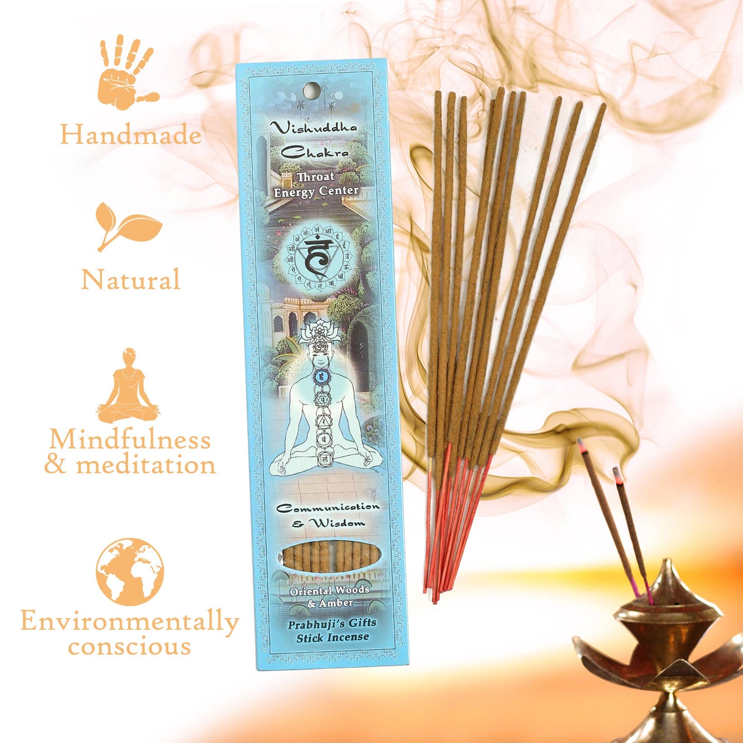 Incense Sticks Throat Chakra Vishuddha - Communication and Wisdom