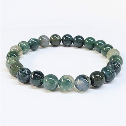 Moss Agate Beaded Bracelets 8mm