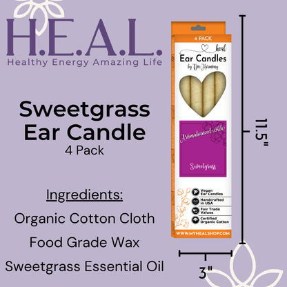 Sweetgrass Ear Candles by Doc Harmony: 2-Pack