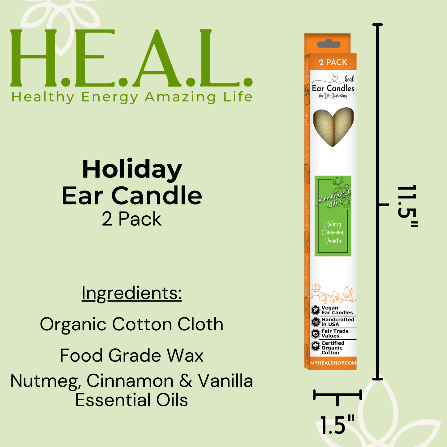 Holiday Ear Candles by Doc Harmony: 2-Pack