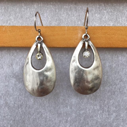 Modern hammered crystal Earrings