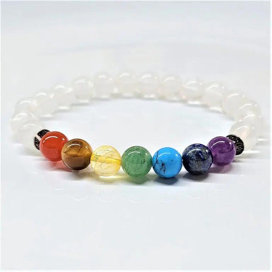 Chakra with Clear Quartz Beaded Bracelets 8mm