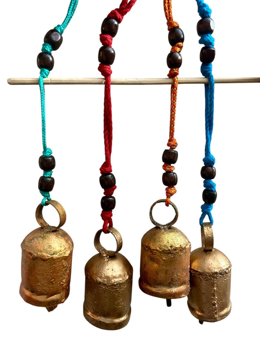Iron Bell String Threaded with Beads: String Bell   2.5"
