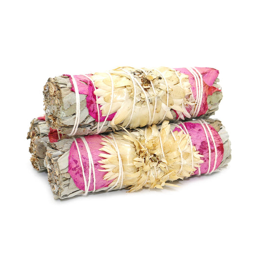 'Pristine Pink' White Sage Smudge Stick (4 in.)