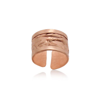 Copper irregular hammered Adjustable Ring