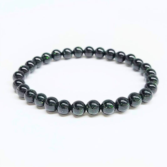 Green Goldstone Beaded Bracelets 6mm