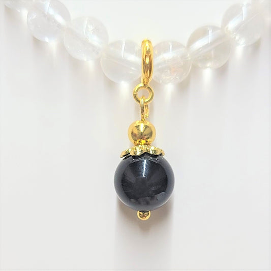 Black Obsidian Charm Gold Accessory