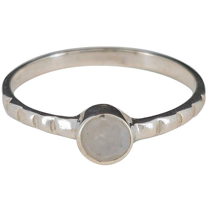 Faceted Moonstone Sterling Silver Ring: 7