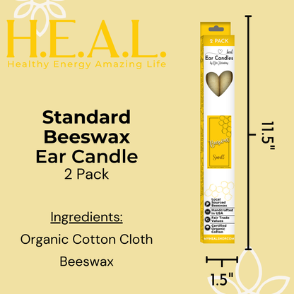 Unscented Beeswax Ear Candles by Doc Harmony: 2-Pack
