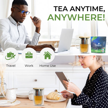 Venus Double Wall Glass Cup With Infuser