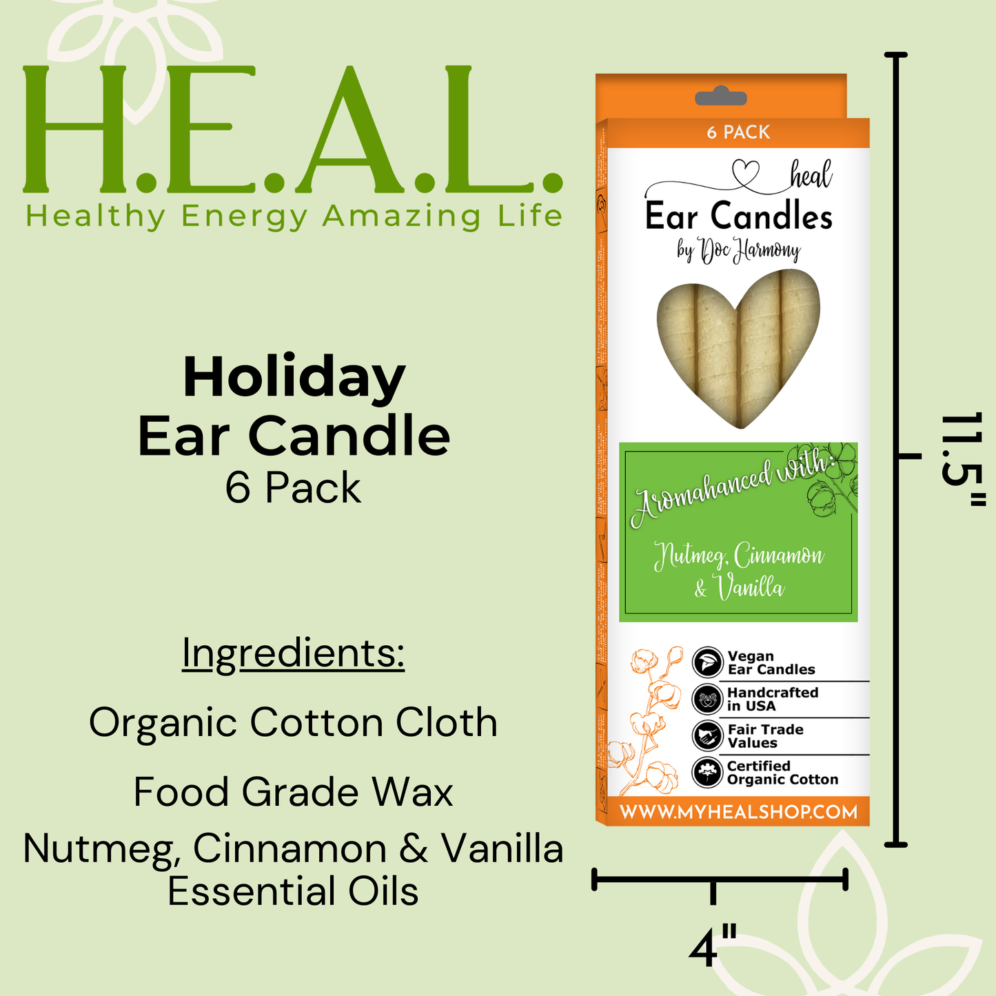 Holiday Ear Candles by Doc Harmony: 2-Pack