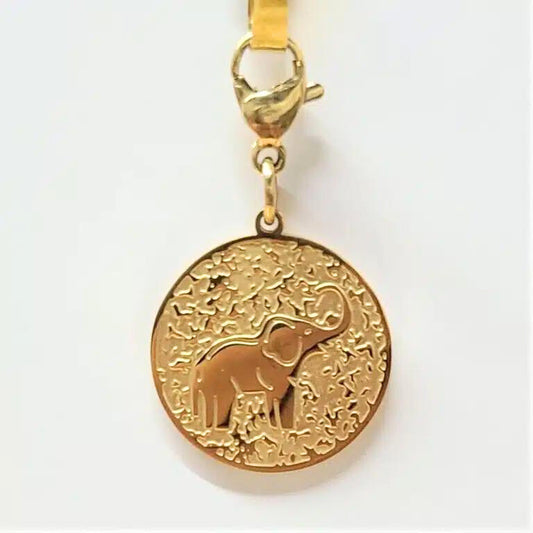 Elephant Charm Pendant Gold