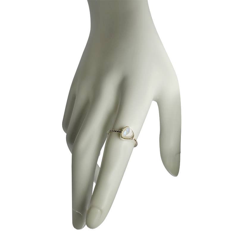 Moonstone Sterling Silver Ring (R-MS-4813-R): 8