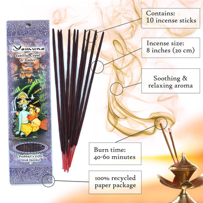 Incense Sticks Yamuna - Vanilla, Copal, and Amber