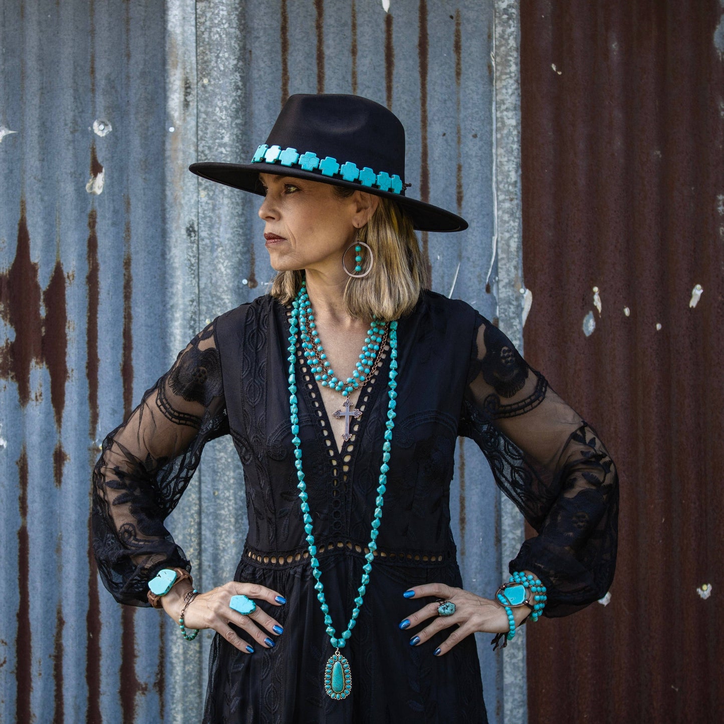 Turquoise Triple Strand Bracelet 804j