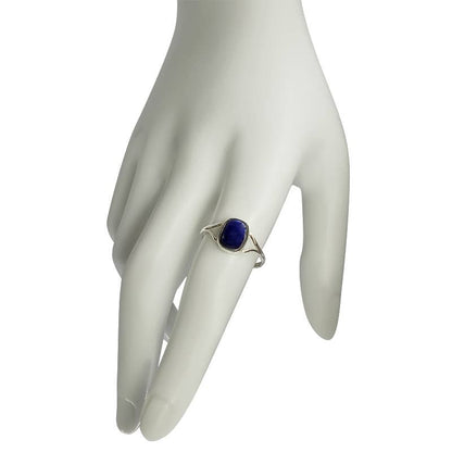 Lapis Stone Sterling Silver Ring: 8